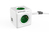 Allocacoc PowerCube Extended USB base múltiple 1,5 m 4 salidas AC Interior Verde, Blanco
