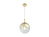 LED Hängelampe mit Glaskugel Design in Gold & Klarglas, Ø 20cm