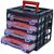 RS PRO Handy32 Kleinteilebox, Polypropylen Schwarz, Rot, Transparent, 64 Fächer verstellbar, 300mm x 280mm x 320mm