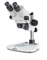 KERN Sztereo zoom mikroszkóp binokulár tubus okulár HSWF 10×/∅ 23 mm/ objektív 0,75×-5,0×/ nagyítás: 50x/ halogén világitás OZL 451