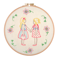 Embroidery Kit with Hoop: Friends for Ever