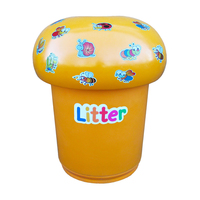 Mushroom Litter Bin - 90 Litre - with Bugs and Litter Letters - Orange (10-14 working days) - Plastic Liner