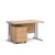 Maestro 25 straight desk 1200mm x 800mm with silver cantilever frame and 3 drawer pedestal - beech