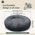 BLUZELLE Orthopedic Dog Bed for Large Sized Dogs, 47" Donut Dog Bed Memory Foam Washable, Round Plush Dog Pillow Fluffy Calming Pet Mat, Soft Pad No-Skid Bottom Dark Grey