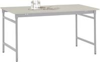 Manuflex BB3011.9006 Helyhez kötött BASIS oldalsó asztal melamin asztallaptal, alumínium ezüstből, hasonló a RAL 9006-hoz, Szélesség: 1000 x 600 x 780 mm