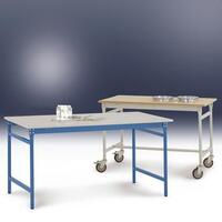 Manuflex BB3017.5007 Helyhez kötött BASIS oldalsó asztal műanyag asztallaplal ragyogó kék RAL 5007, szélesség x magasság: 1000 x 600 x 780 mm Briliáns kék (RAL