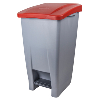 Mülltonne 60 Liter fahrbar 490 x 380 x 700 mm Kunststoff grau / rot