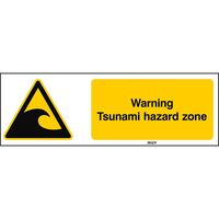 ISO Safety Sign - Warning , Tsunami hazard zone ,