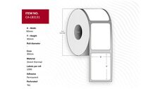 Label 90 x 40mm, Core 40mm, , Direct Thermal, White ,