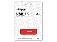 Simply USB-Stick 2.0, met kapje, 16 GB, Rood