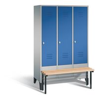 CLASSIC cloakroom locker with bench mounted in front