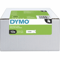 Etikettenband Dymo D1 9mm/7m schwarz/weiß Vorteilspack VE=10 Stück