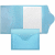 Schreibmappe A4 PP mit Schreibblock Klettverschluss blau transluzent