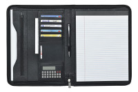 Normalansicht - Ecobra Konferenzmappe DIN A4, Serie ELEGANZ, aus Kunstleder, Rechts-/Linkshänder, Taschenrechner, Größe 340 x 252 x 30 mm