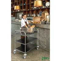 Kongamek stainless steel shelf trolleys with 3 shelves 685 x 380mm