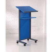Coloured panel front lectern, blue