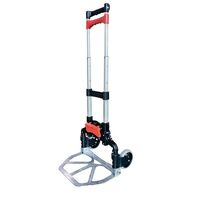 Compact folding sack truck with container clip