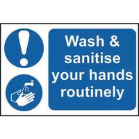 Wash and sanitise your hands sign