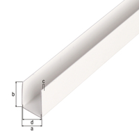 U-Profil, PVC weiß, LxBxHxS 2600 x 18 x 10 x 1 mm