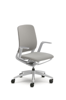 Bürostuhl, Drehstuhl, Sedus se:motion, lichtgrau/weiß, mit Armlehnen, Sitz- u. Rückenpolster in lichtgrau