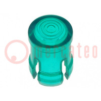 LED lens; round; green; lowprofile; 3mm