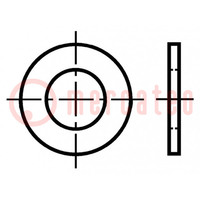 Washer; round; M4; D=8mm; h=0.5mm; brass; BN 565