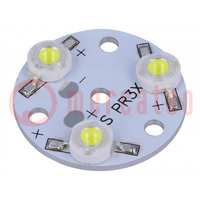 LED; weiss; 3,5W; 12VDC; 300lm; 120°; Anz.Dioden: 3; 31,5x31,5mm