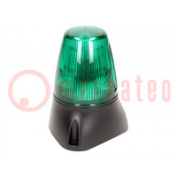 Signaller: lighting-sound; 20÷30VDC; 20÷30VAC; LED x8; green; IP65