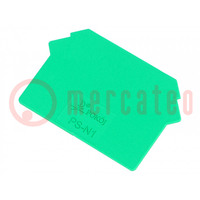 End plate; green; Width: 1mm; polyamide; -25÷120°C; UL94V-0