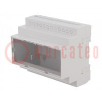 Behuizing: op DIN-rail; Y: 90mm; X: 104mm; Z: 65mm; ABS; grijs