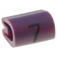 Markeringen; Aanduiding: 7; 7,9÷12,7mm; PVC; paars; -45÷70°C