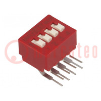 Switch: DIP-SWITCH; Poles number: 4; OFF-ON; 0.025A/25VDC; Pos: 2