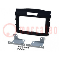 Radiomontageframe; Honda; 2 DIN; black/rubber-touch