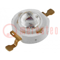 LED mocy; czerwony; 120°; 350mA; 620÷630nm; P: 1W; 17,9÷26lm; 2÷3V