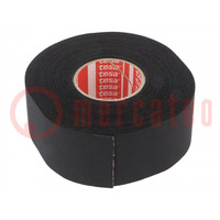 Tape: textile; W: 38mm; L: 25m; Thk: 260um; Automotive; rubber; black