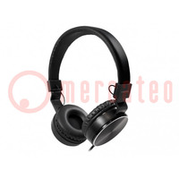 Kopfhörer; schwarz; Jack 3,5mm; Eigenschaften: Stereo; 1,2m; 32Ω