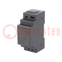 Power supply: switched-mode; for DIN rail; 30W; 15VDC; 2A; OUT: 1