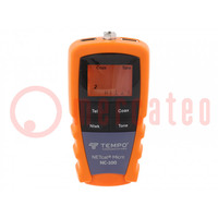 Tester: okablowania; LCD; Dł.mierzonego przewodu: 2÷3m; RJ11,RJ45