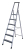 Produktbild - Aluminium Stufen Stehleiter, einseitig (eloxiert) , 6 Stufen , Länge 2,03 m