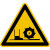 Warnung vor Fräswelle Zusatzschild, Alu geprägt, Größe 10 cm DIN 4844-2 D-W022