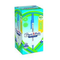 Paper Mate 2187702 Kilometrico Recycled Blue Ball Pen pack of 50 pens