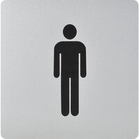 Produktbild zu WC Simbolo uomo autoadesivo, 100 x 100 mm, plastica colore alluminio