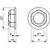 Skizze zu DIN6331/10 M10 verzinkt Sechskant-Flachbundmutter 1.5 d