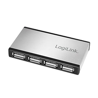 LOGILINK HUB USB 2.0 4 PORTS AVEC BOÎTIER EN ALUMINIUM ET BLOC D'ALIMENTATION INCLUS UA0404