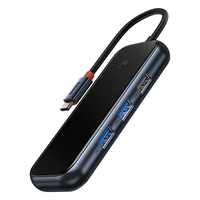 HUB 7IN1 BASEUS ACMEJOY SERIES USB-C TO 2XUSB 3.0 + HDMI + USB 2.0 + USB-C PD + SD/TF (DARK GREY)