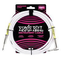 Ernie Ball P06049 Audio-Kabel 3,05 m 6.35mm Weiß