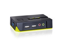 LevelOne KVM-0221 switch per keyboard-video-mouse (kvm) Nero, Verde