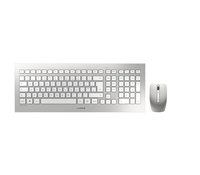 CHERRY DW 8000 Tastatur Maus enthalten RF Wireless QWERTY Spanisch Silber, Weiß