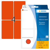 HERMA 2492 etiqueta autoadhesiva Rectángulo redondeado Rojo 128 pieza(s)