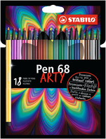 STABILO PEN 68 ARTY marcatore Medio Multicolore 18 pz
